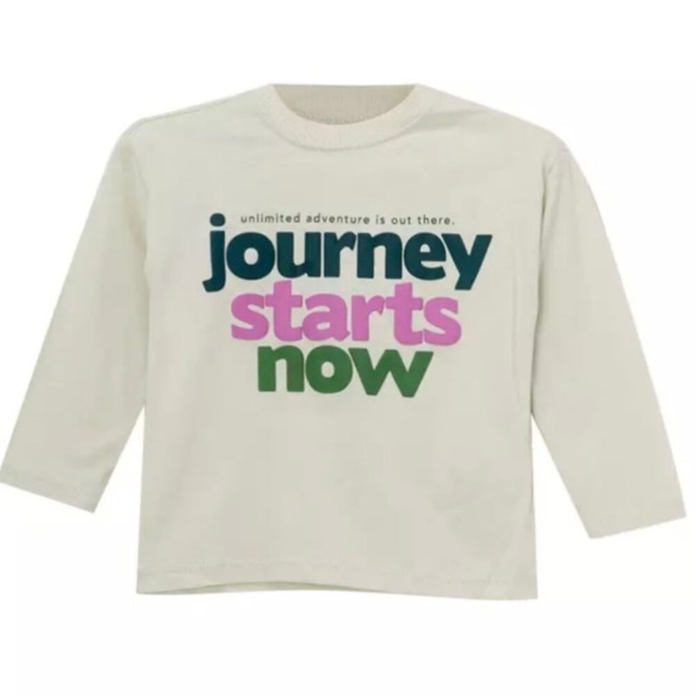 Zara White Graphic Long Sleeve T-Shirt Boys 5/6